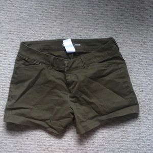 Green chino shorts